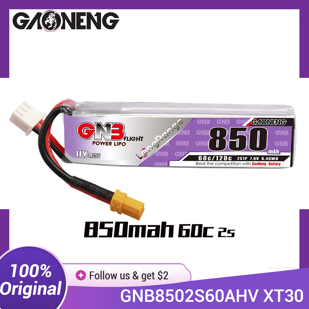 Drone Battery Li-Ion - GAONENG GNB LiPo аккумулятор 850 мАч